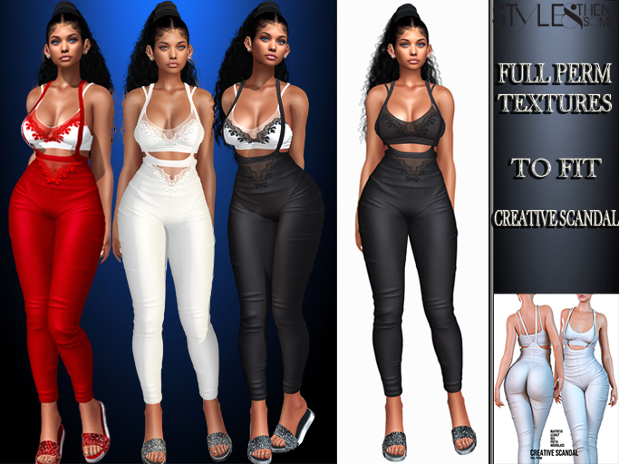 STYLES -CREATIVE SCANDAL. SET 2-Texture  FULL PERM - v2.1black