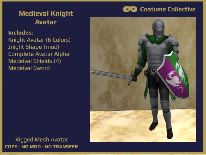 Male Medieval Knight Avatar by Costume Collective