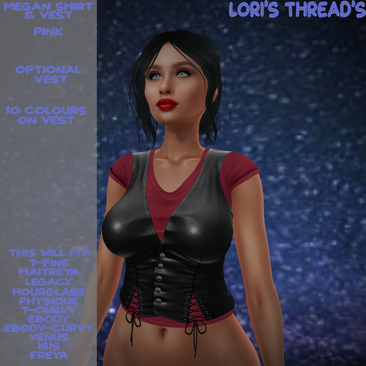 [L.T] Megan Shirt & Vest - Pink (ADD ME)