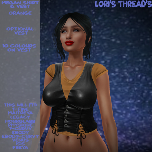 [L.T] Megan Shirt & Vest - Orange (ADD ME)