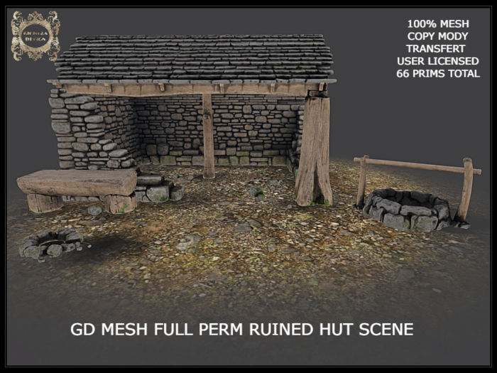 GD MESH FULL PERM RUINED HUT SCENE