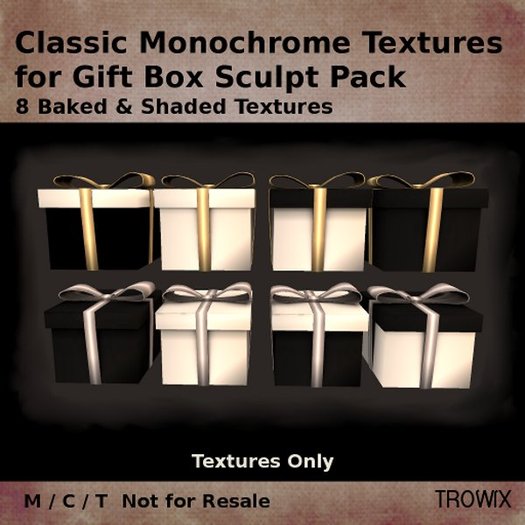 Trowix - Monochrome Textures for Gift Box Sculpt Pack