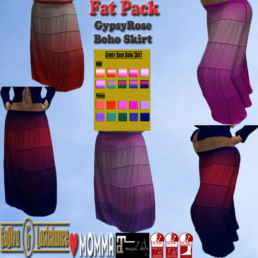 [*G&L*] BOHO GYPSY ROSE SKIRT FAT PACK (LOVE MOMMA, MAITREYA, SLINK)