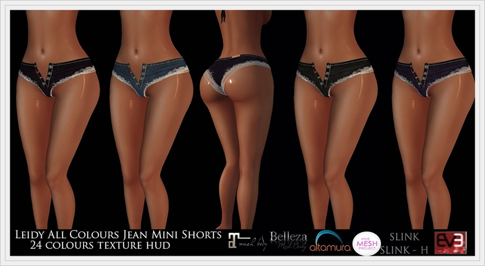 RADEX R-4 Mesh Leidy All Colours Jean Mini Shorts