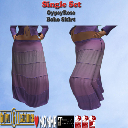 [*G&L*] LILAC BOHO GYPSY ROSE SKIRT (LOVE MOMMA, MAITREYA, SLINK)