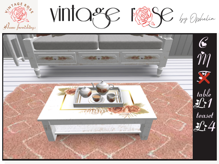 {VR} Vintage peach coffee table