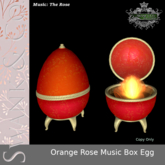 Swank & Co. Orange Rose Music Box Egg
