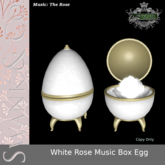 Swank & Co. White Rose Music Box Egg