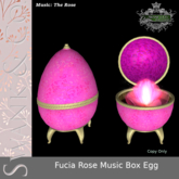 Swank & Co. Fucia Rose Music Box Egg
