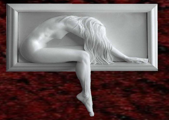 Wall Sculpture Art-  Ivory Surrender
