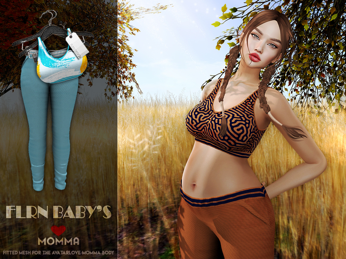 [FLRN DESIGN] - MOMMA ABSTRACT TOP&PANTS BLUE