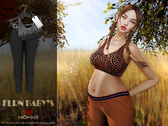 [FLRN DESIGN] - MOMMA PATTERN TOP&PANTS SET GRAY