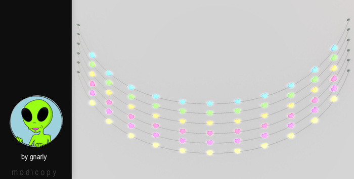 A gnarly set of heart string lights - Pink