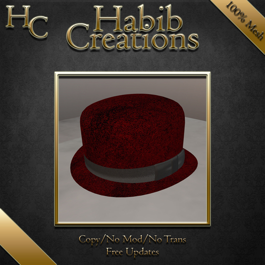 HC Bowler Derby Hat Red