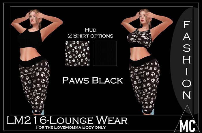 <MC> 216 Loungewear Paws black (add me)
