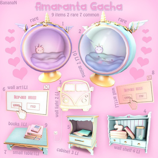 1 AMARANTA gacha seat Purple RARE