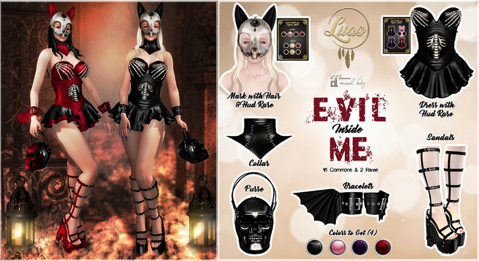 Luas Evil Inside Me Mask with Hair RARE