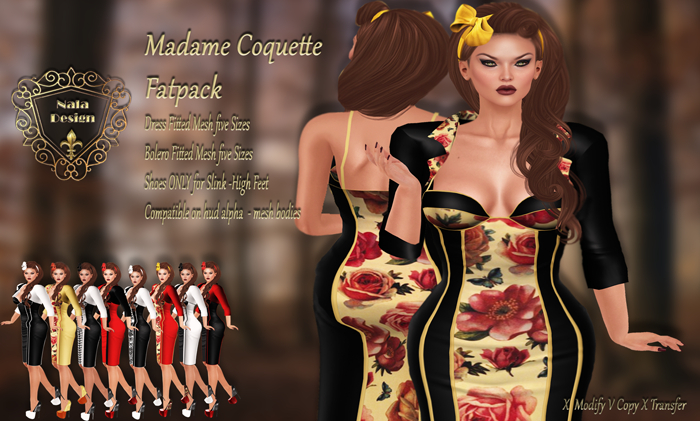 Nala Design - Madame Coquette Outfit  -Fatpack  -  Mesh Bodies