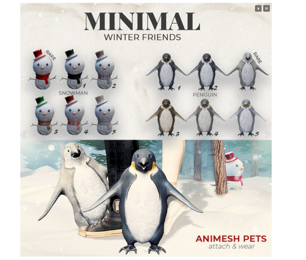 MINIMAL - Winter Friends - Penguin - RARE