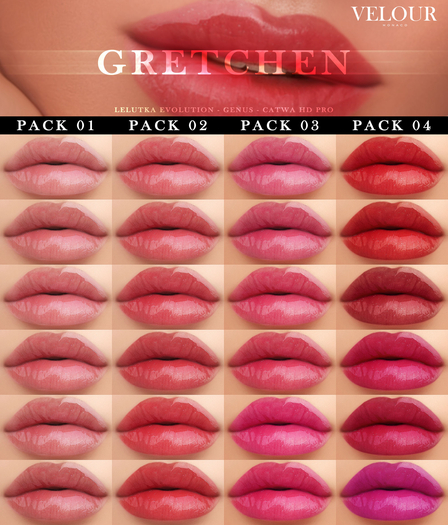 VELOUR: "Gretchen" HD Lips - Pack 02 (Genus)