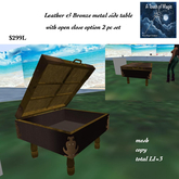 Leahter & Broze Chest side table open/close-Box