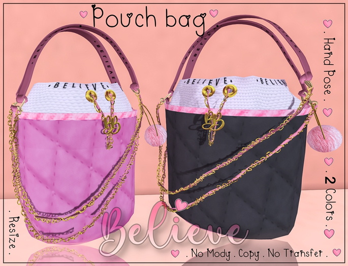 :: Believe ::  Pouch Bag ::.