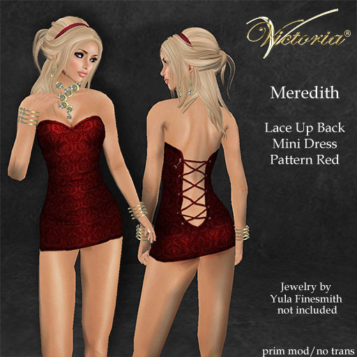 VictoriaV - Meredith Mini Dress Pattern Red - PROMO