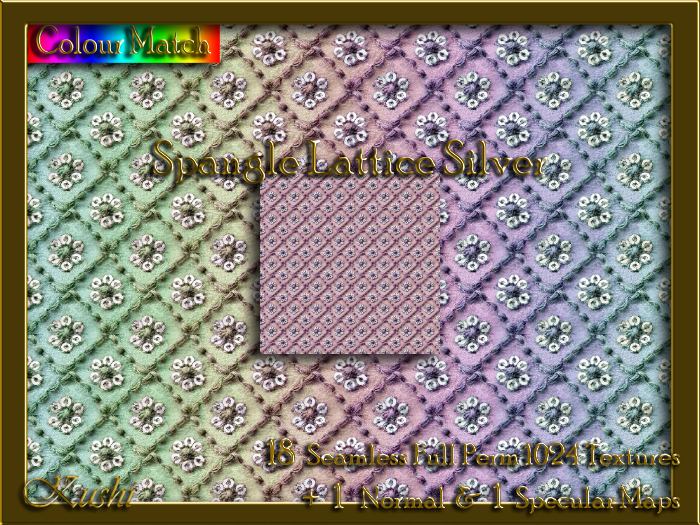 Spangle Lattice Silver Seamless Texture Set