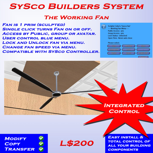 Scobas Sysco Working Fan