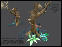 GD MESH FULL PERM SMALL DECORATIVE FANTASY TREE HOUSE