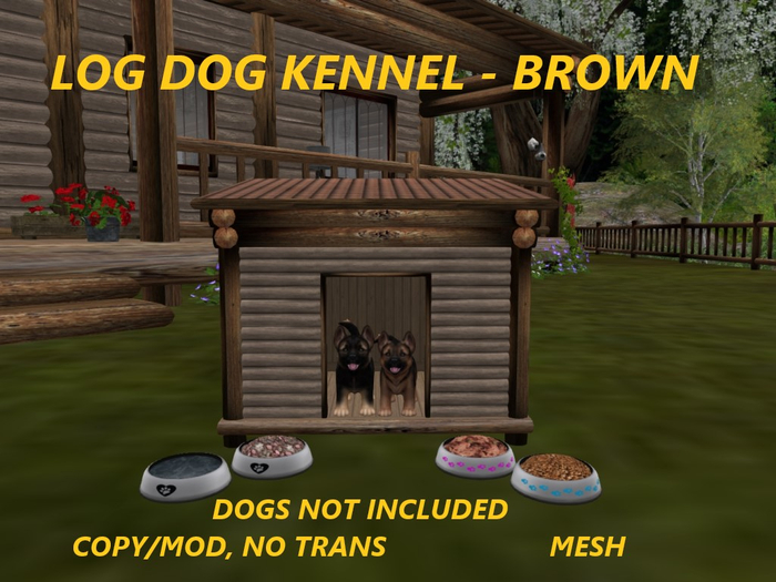 LOG DOG KENNEL - BROWN
