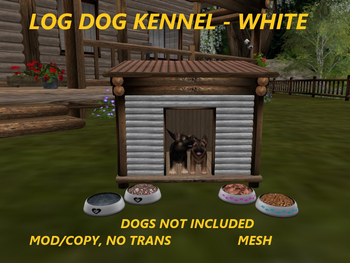 LOG DOG KENNEL - WHITE