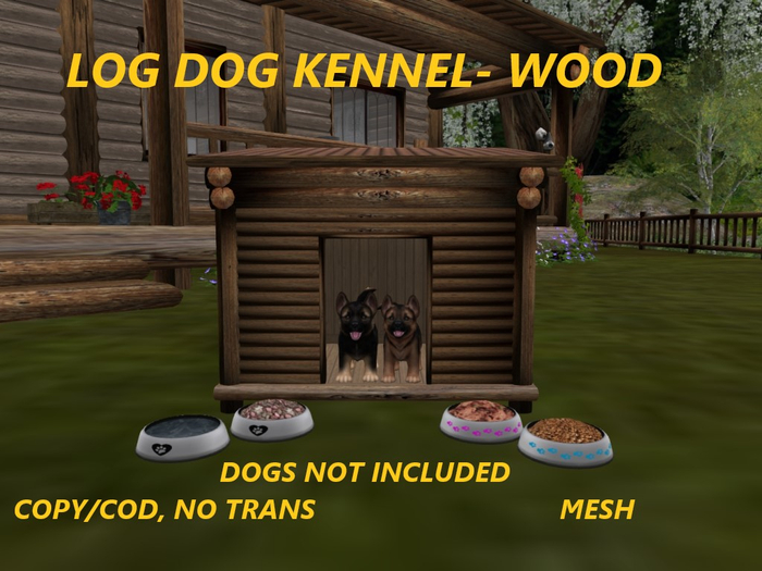 LOG DOG KENNEL - WOOD