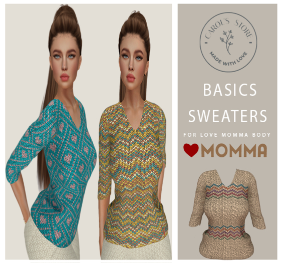 Basic Sweaters for  Momma Pattern Stripes 