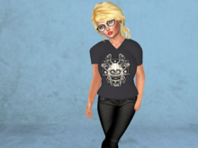Creatures-Eyeclops-Ladies v-neck shirt