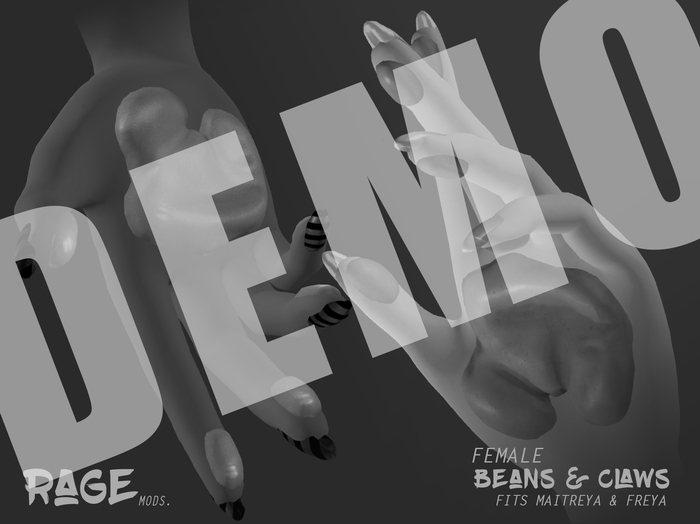 DEMO Rage: Mods. [Bento Beans & Claws - Female] (Wear / Unpack)