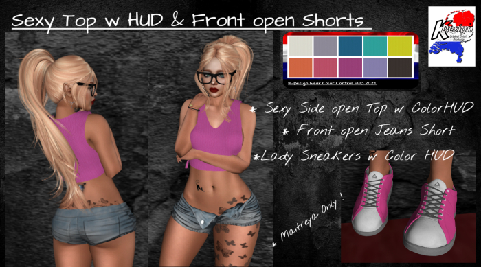 Sides Open Top w HUD/ Open Shorts/Sneakers HUD- BAG