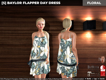 [S] Baylor Flapper Day Dress Floral