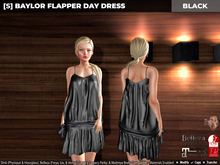 [S] Baylor Flapper Day Dress Black