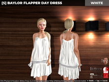 [S] Baylor Flapper Day Dress White