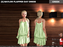 [S] Baylor Flapper Day Dress Green