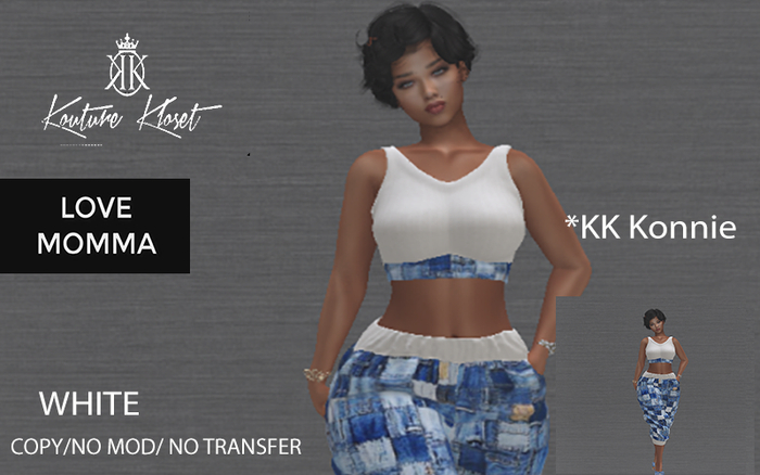 *KK Konnie Top & Pants White MOMMA (ADD TO UNPACK)