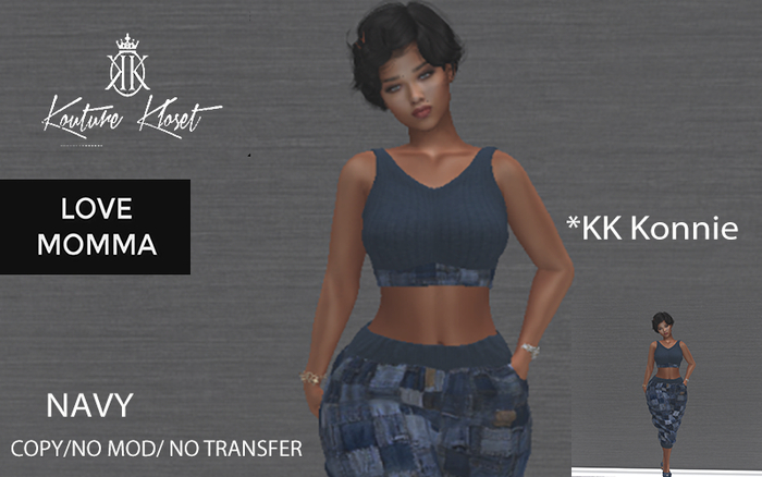 *KK Konnie Top & Pants Navy MOMMA (ADD TO UNPACK)