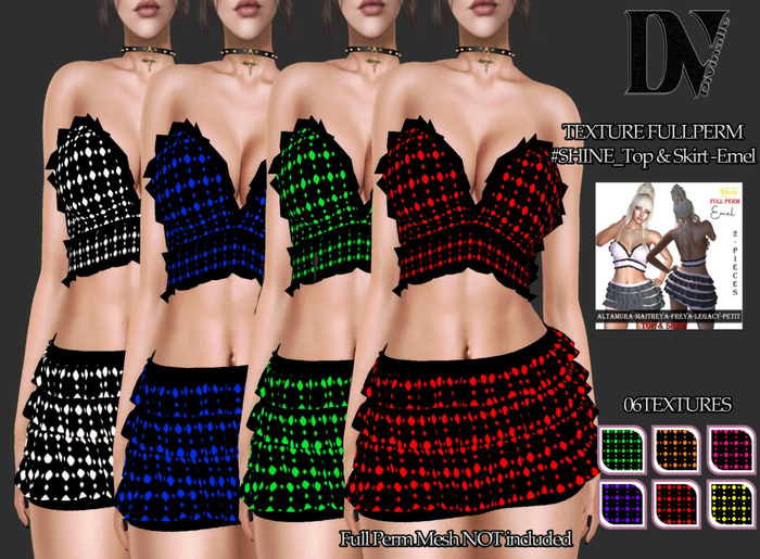DV-#SHINE_TOP & SKIRT -EMEL -TEXTURES