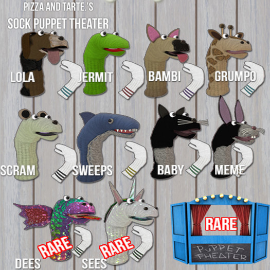 Pizza & Tarte. - Sock Puppet Theater RARE (REZ)