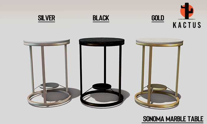 Kactus - Sonoma Marble Table Silver