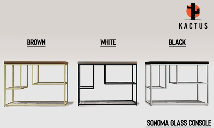 Kactus - Sonoma Glass Console Black