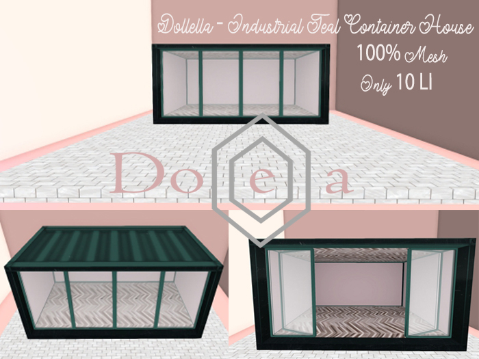 Dollella - Industrial Teal Container Mesh House