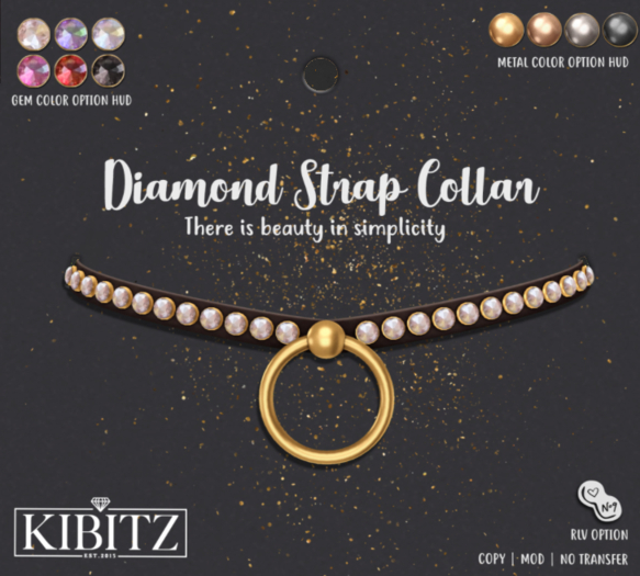 Kibitz - Diamond strap collar - red