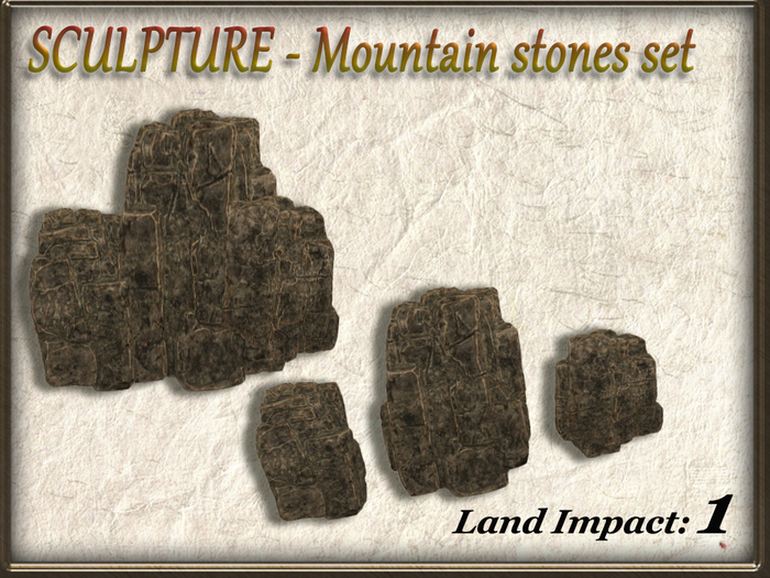 SCULPTURE - Mountain stones set (Full Perm)